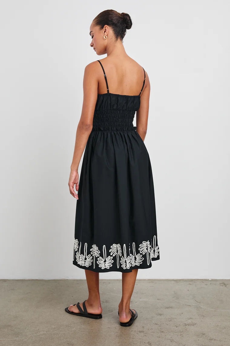 Baja Dress Black Ivory Palm Trees