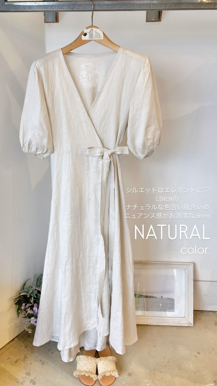 TWOKEYS /puff sleeve dress /natural