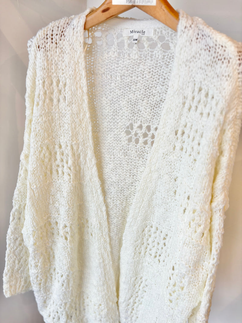 Miracle Openwork knitting Cardigan/White