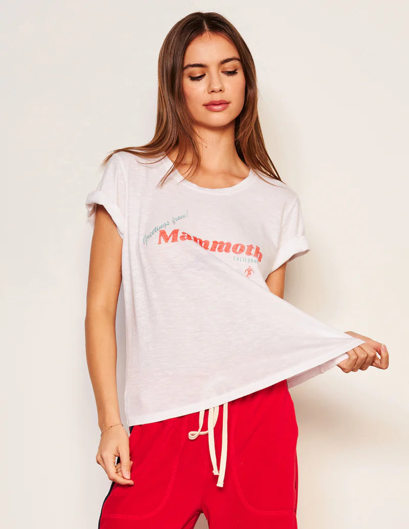 WOMEN'S MAMMOTH ROLLED SLEEVE TEE IN OPTIC WHITE