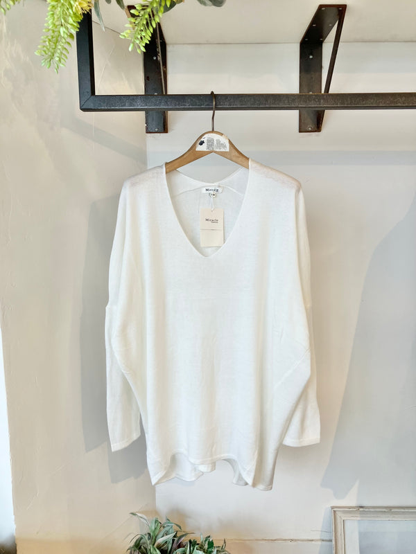 MIRACLE DOLMAN KNIT / White