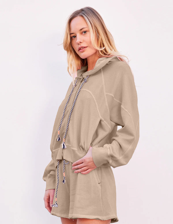 WOMEN'S HORIZON ZIP HOODIE IN TAUPE