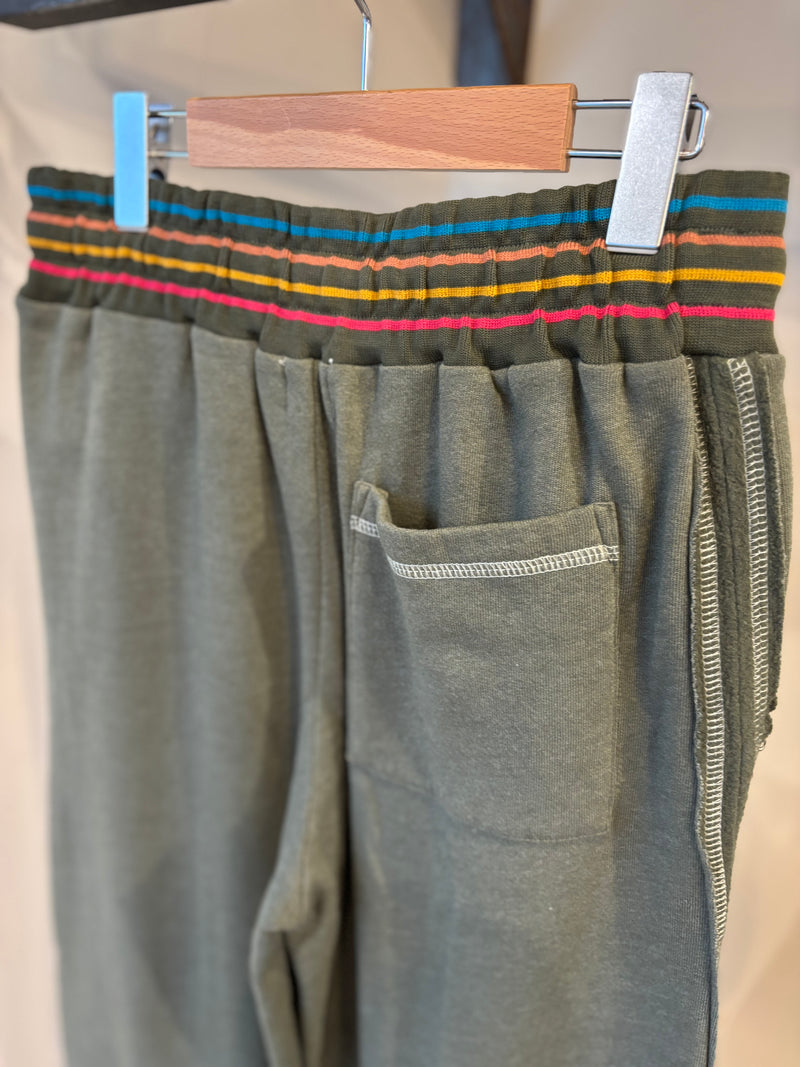 WOMEN'S RAW SEAMED PANT IN SIGNATURE GREEN