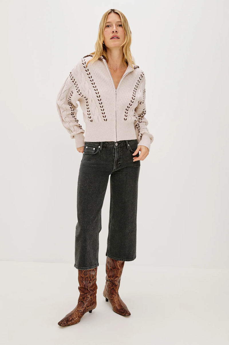 Lune Sweater Oatmeal Brown Whip Stitch