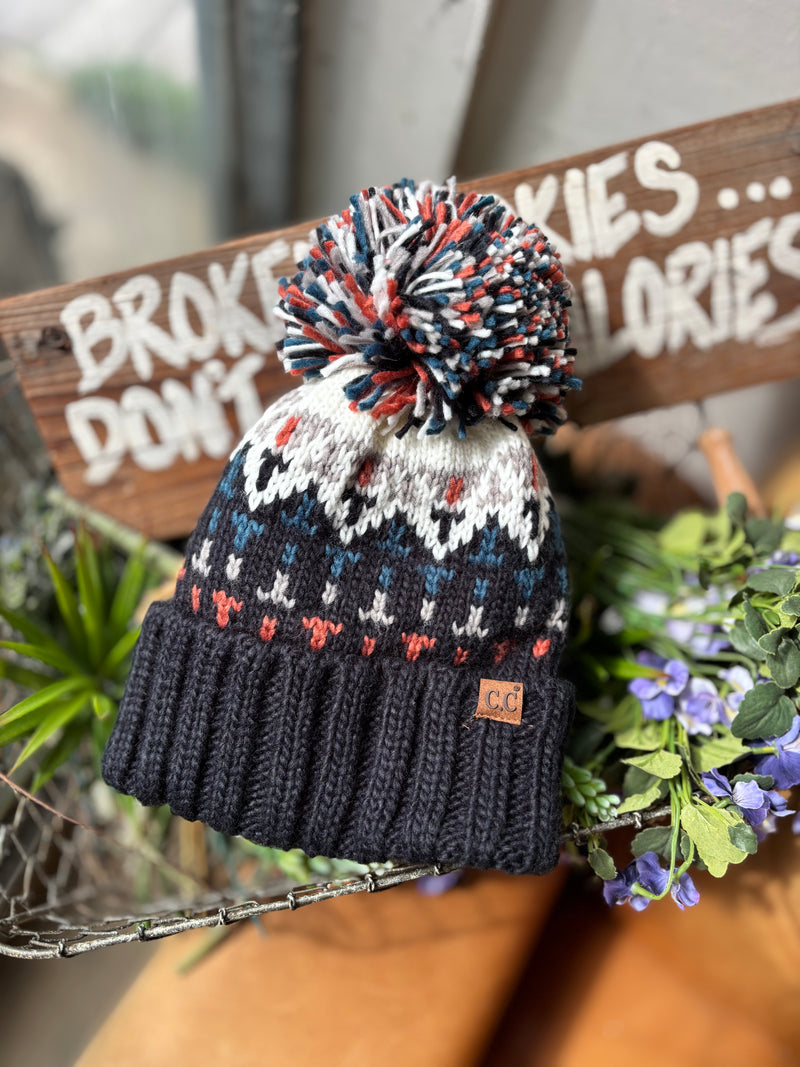 Girty's Key Select/ Pom Pom KNITHAT/ multicolored