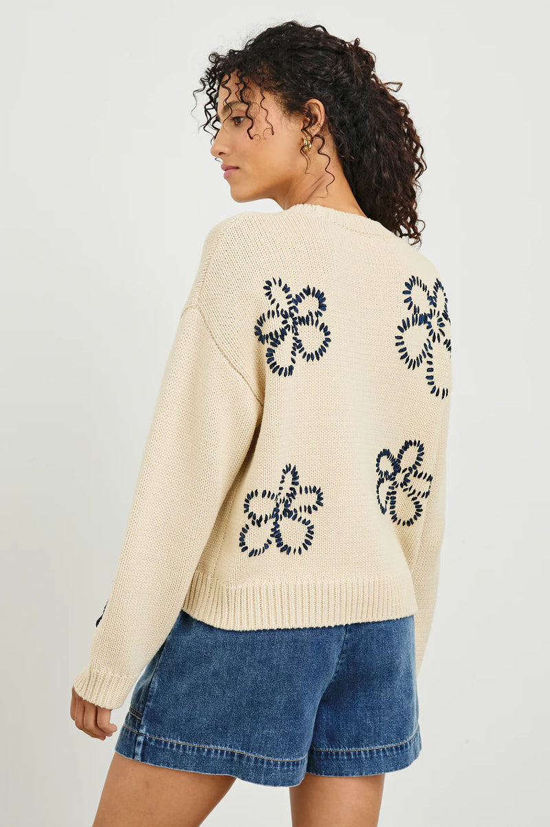 Zoey Sweater Stitched Daisies