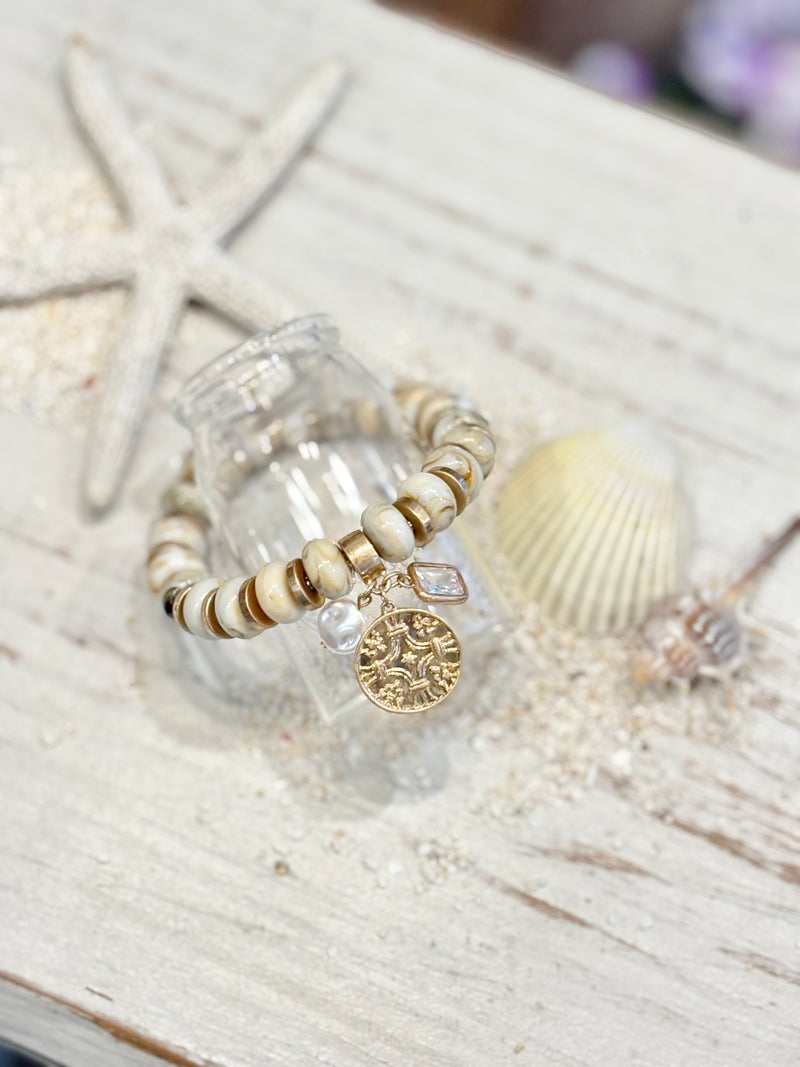 Girty's Keyselect bracelet /coin charm ivory