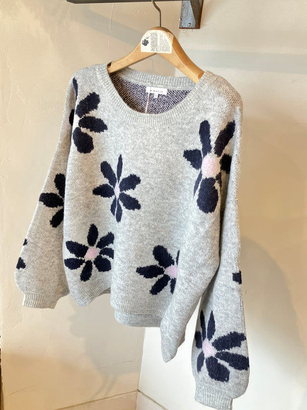 MIRACLE  FLORAL KNIT /LIGHT  GRAY