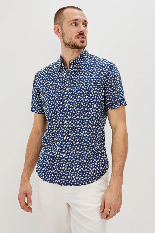 Carson Shirt Nervous Leaf Blue