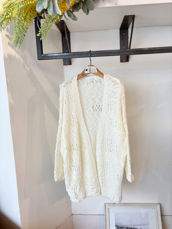 Miracle Openwork knitting Cardigan/White