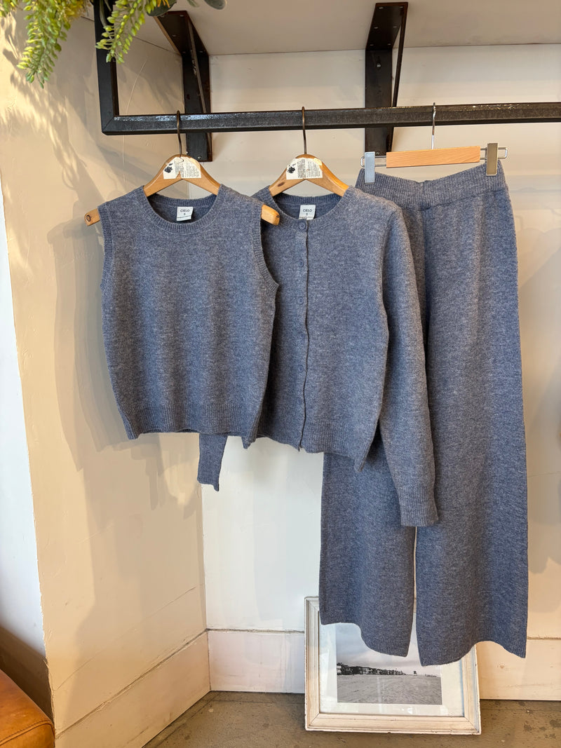 CIELO Knit cardigan /gray BLUE