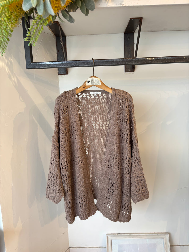 Miracle Openwork knitting Cardigan/Moca