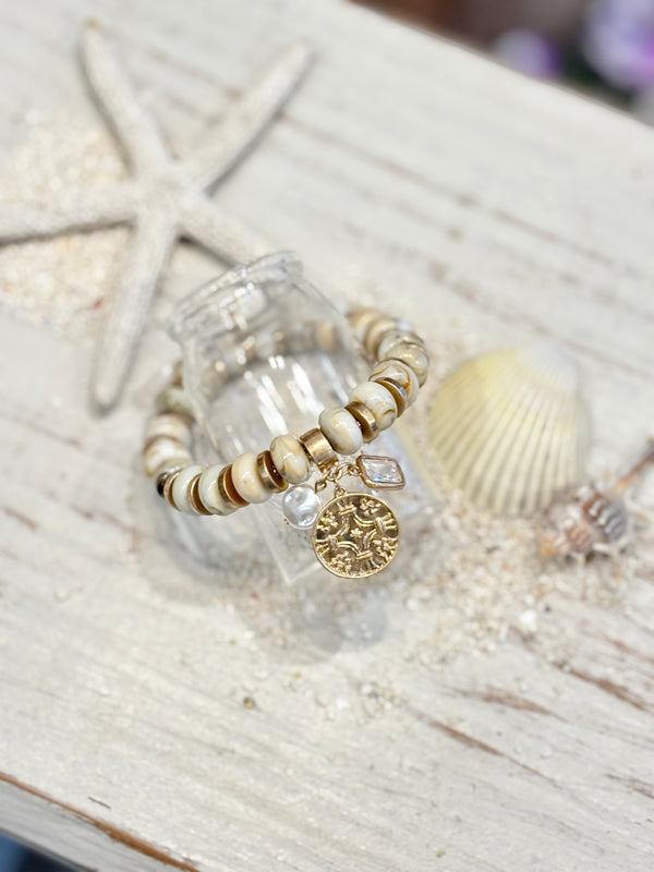 Girty's Keyselect bracelet /coin charm ivory