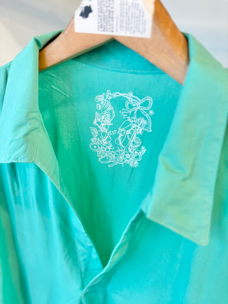 TWOKEYS/  shirt dress /emerald Green