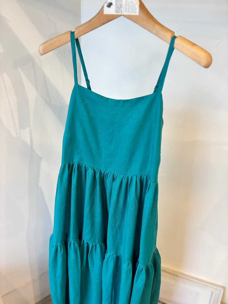 TWOKEYS  /SHIRRING CAMI  DRESS /IVY Green shirring