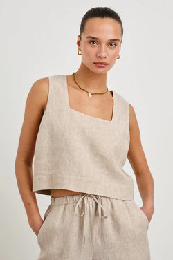 Akira Top Heathered Flax