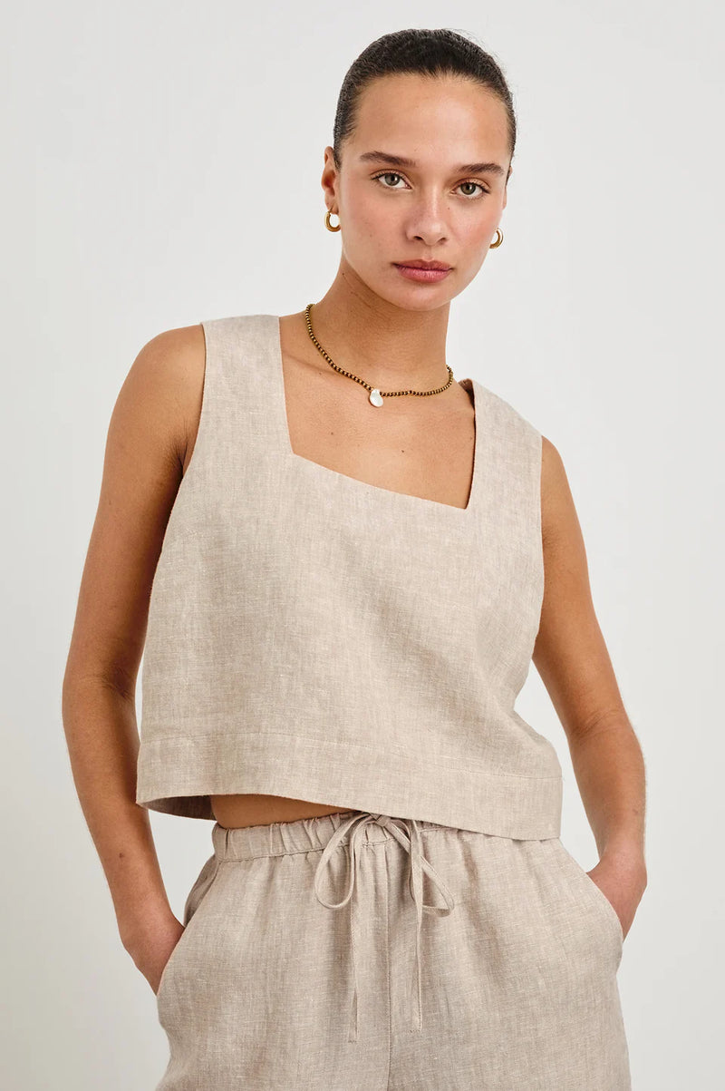 Akira Top Heathered Flax