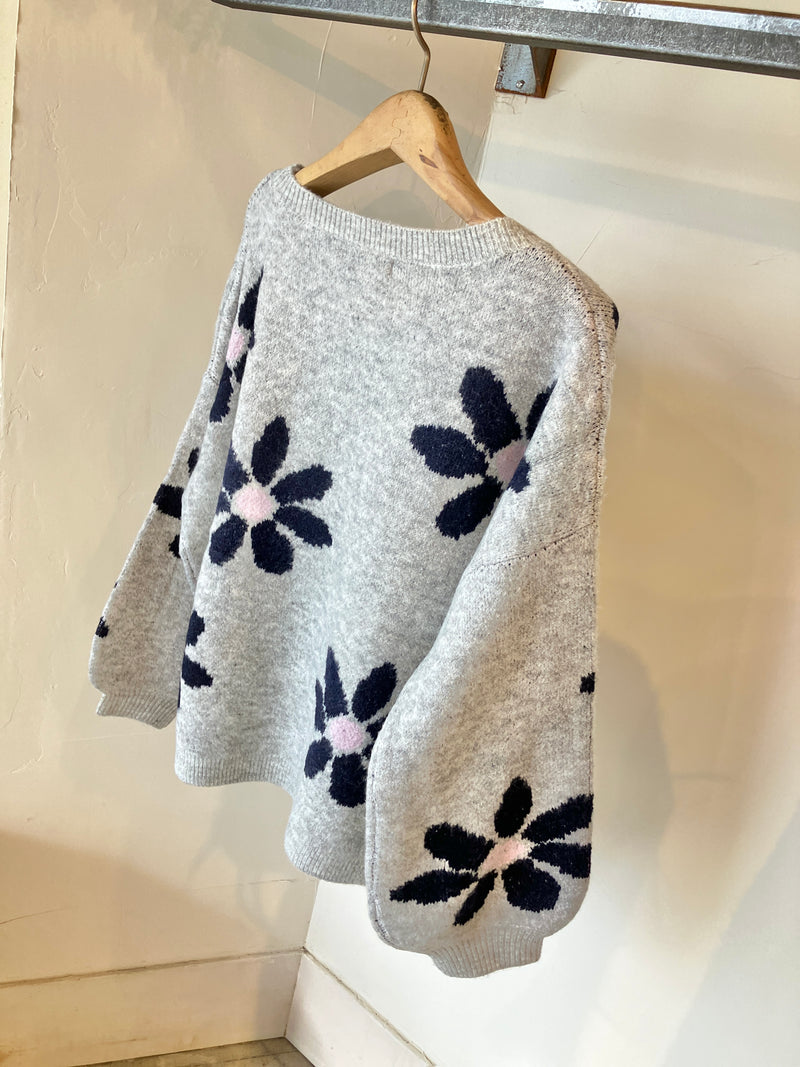 MIRACLE  FLORAL KNIT /LIGHT  GRAY