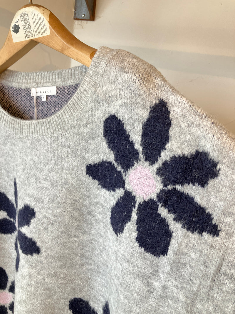 MIRACLE  FLORAL KNIT /LIGHT  GRAY