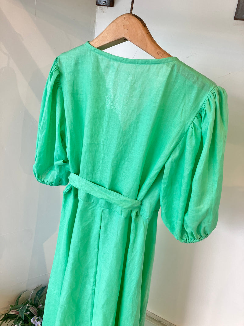 TWOKEYS /puff sleeve dress /EMERALD GREEN 💚