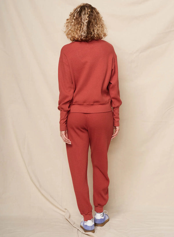 WOMEN'S BONJOUR EMBROIDERY OVERSIZED POPOVER IN BURNT BRICK