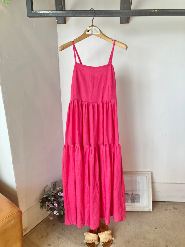 TWOKEYS  /SHIRRING CAMI  DRESS /PINK🩷