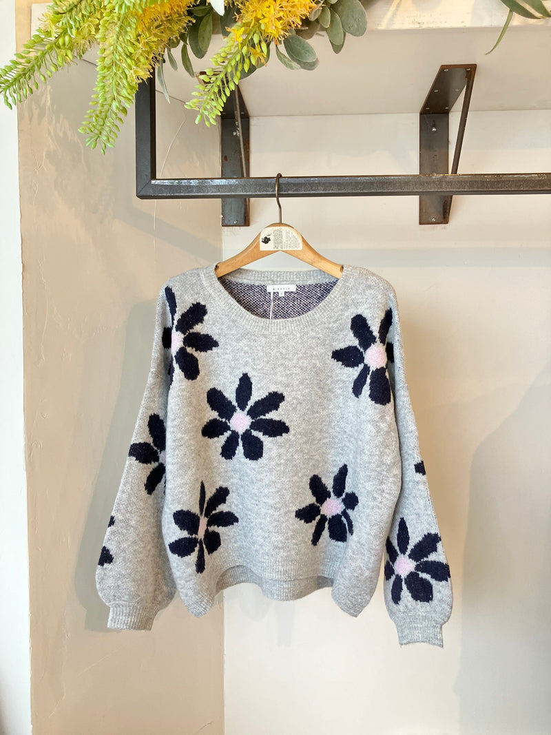 MIRACLE  FLORAL KNIT /LIGHT  GRAY