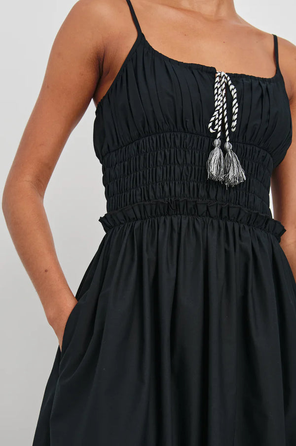 Baja Dress Black Ivory Palm Trees