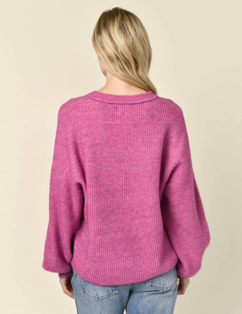 WOMEN'S AU REVOIR INSARSIA SWEATER IN FUSCIA GEM