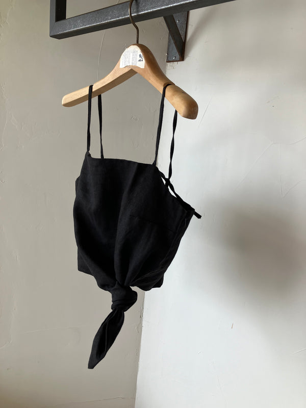 TWOKEYS　LINEN CAMI BLACK🤎