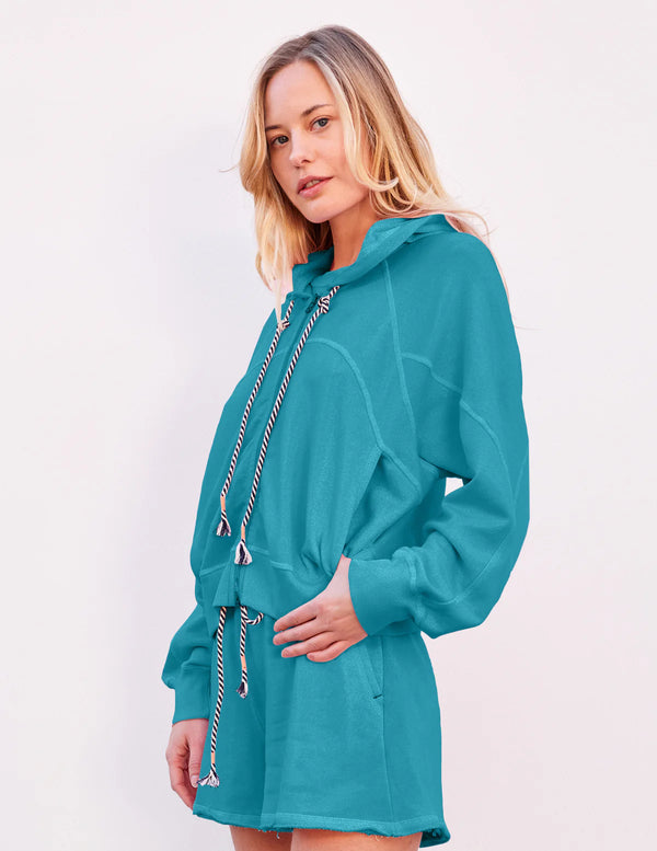 WOMEN'S HORIZON ZIP HOODIE IN DUSTY AQUA