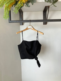 TWOKEYS　LINEN CAMI BLACK🤎