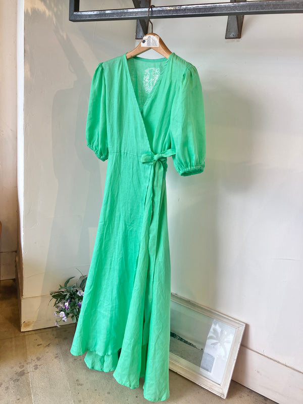 TWOKEYS /puff sleeve dress /EMERALD GREEN 💚