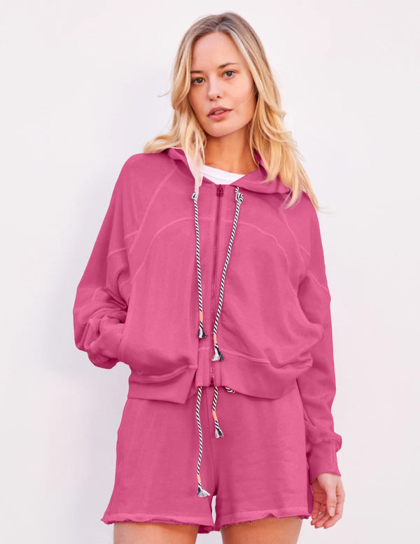 WOMEN'S HORIZON ZIP HOODIE IN CRANBERRY