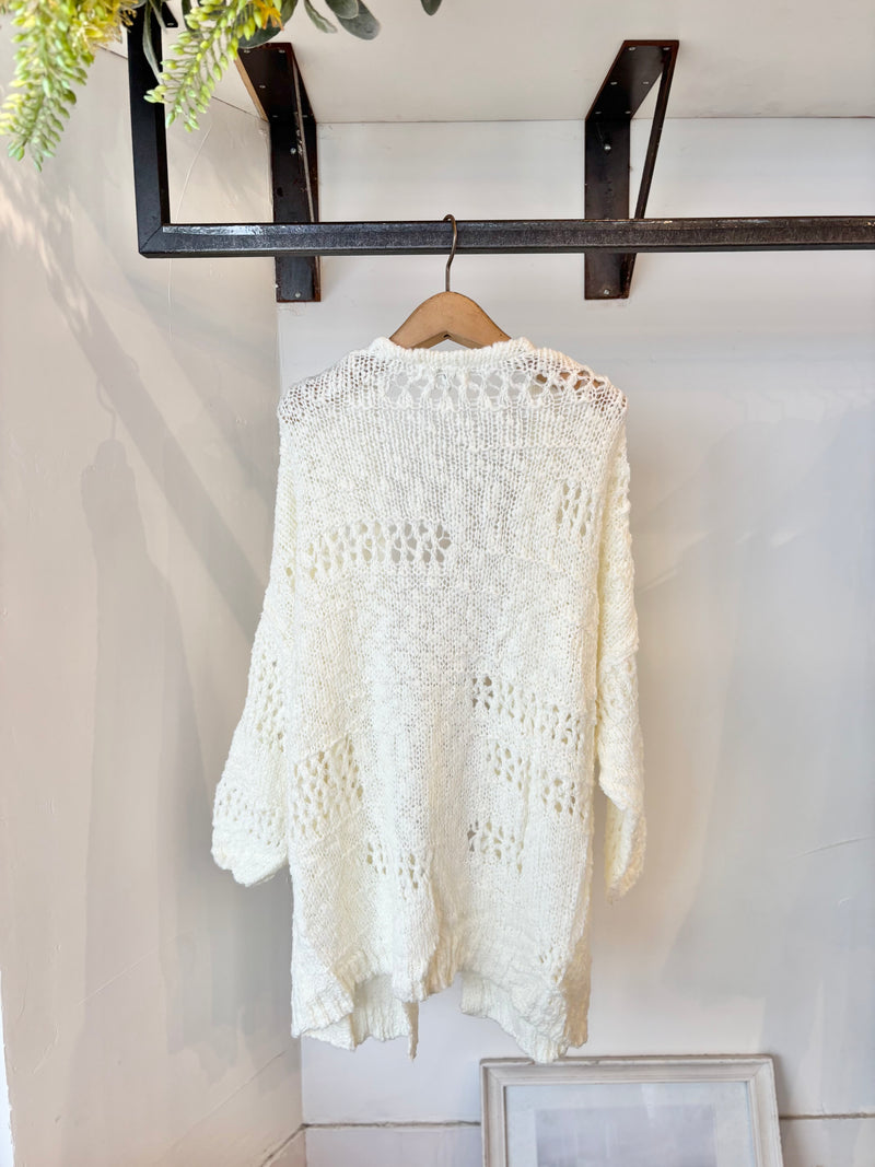 Miracle Openwork knitting Cardigan/White