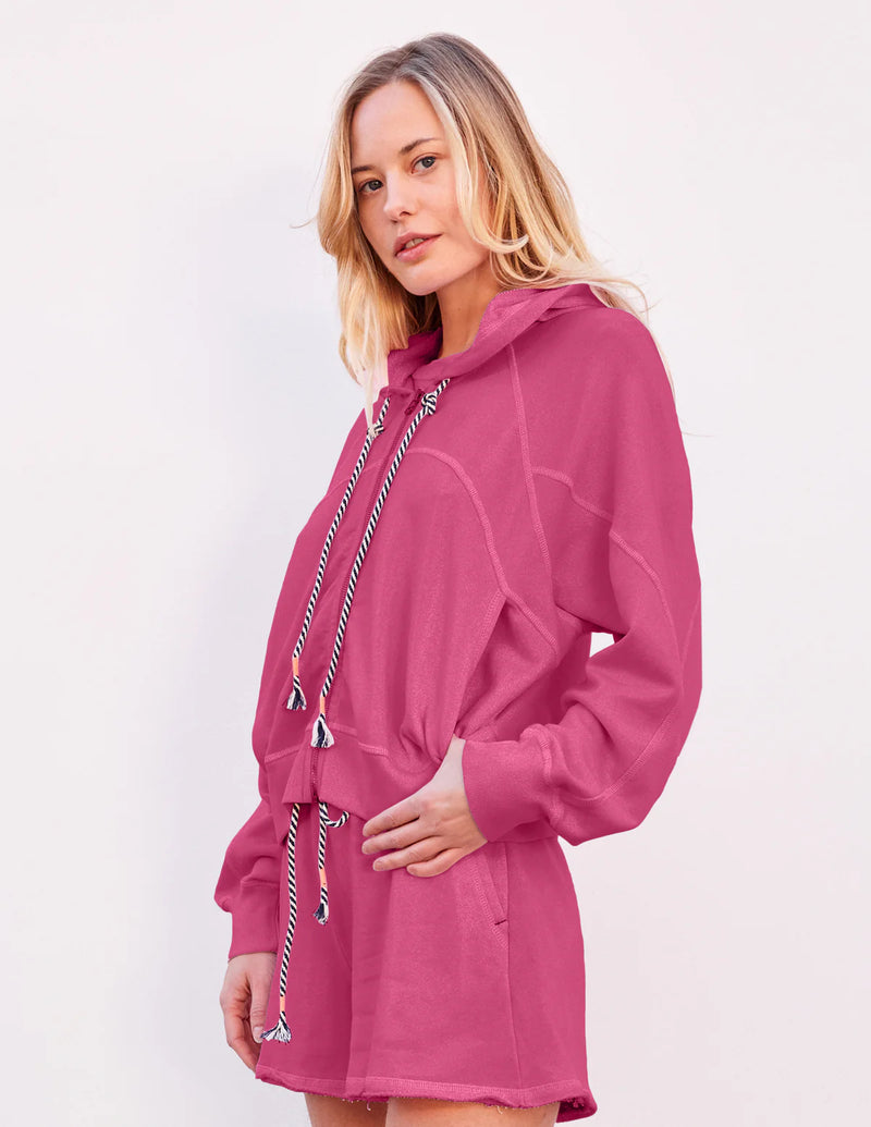 WOMEN'S HORIZON ZIP HOODIE IN CRANBERRY