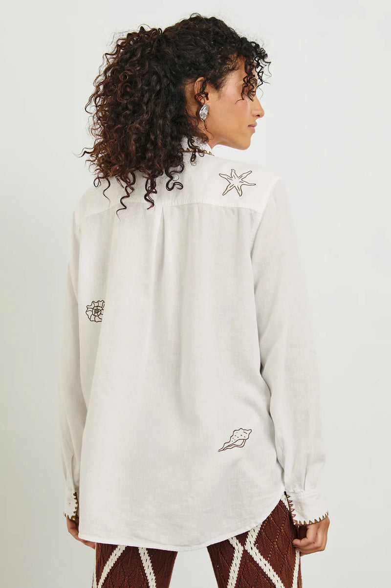 Saya Shirt White Marine Embroidery