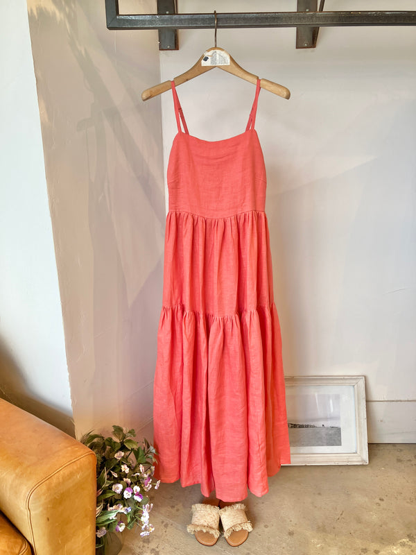 TWOKEYS  /SHIRRING CAMI  DRESS /Choral pink🍑