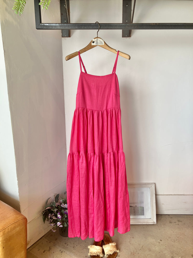TWOKEYS  /SHIRRING CAMI  DRESS /PINK🩷