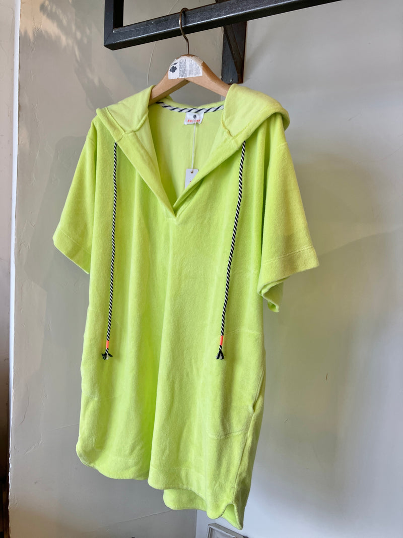 LOOP TERRY HOODIE DRESS SHEER BLUE SHBL