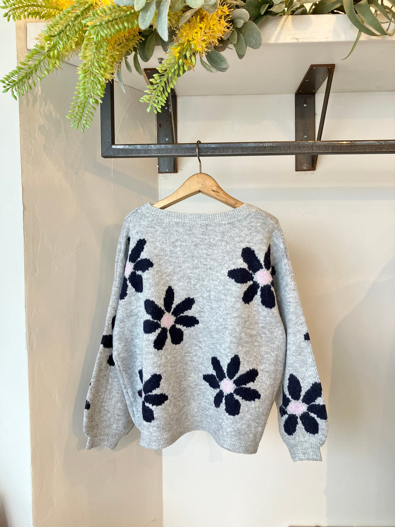 MIRACLE  FLORAL KNIT /LIGHT  GRAY