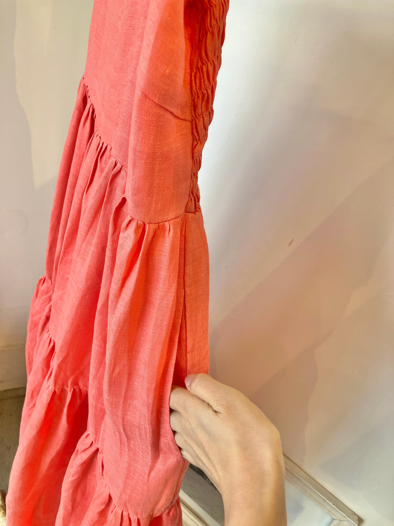 TWOKEYS  /SHIRRING CAMI  DRESS /Choral pink🍑