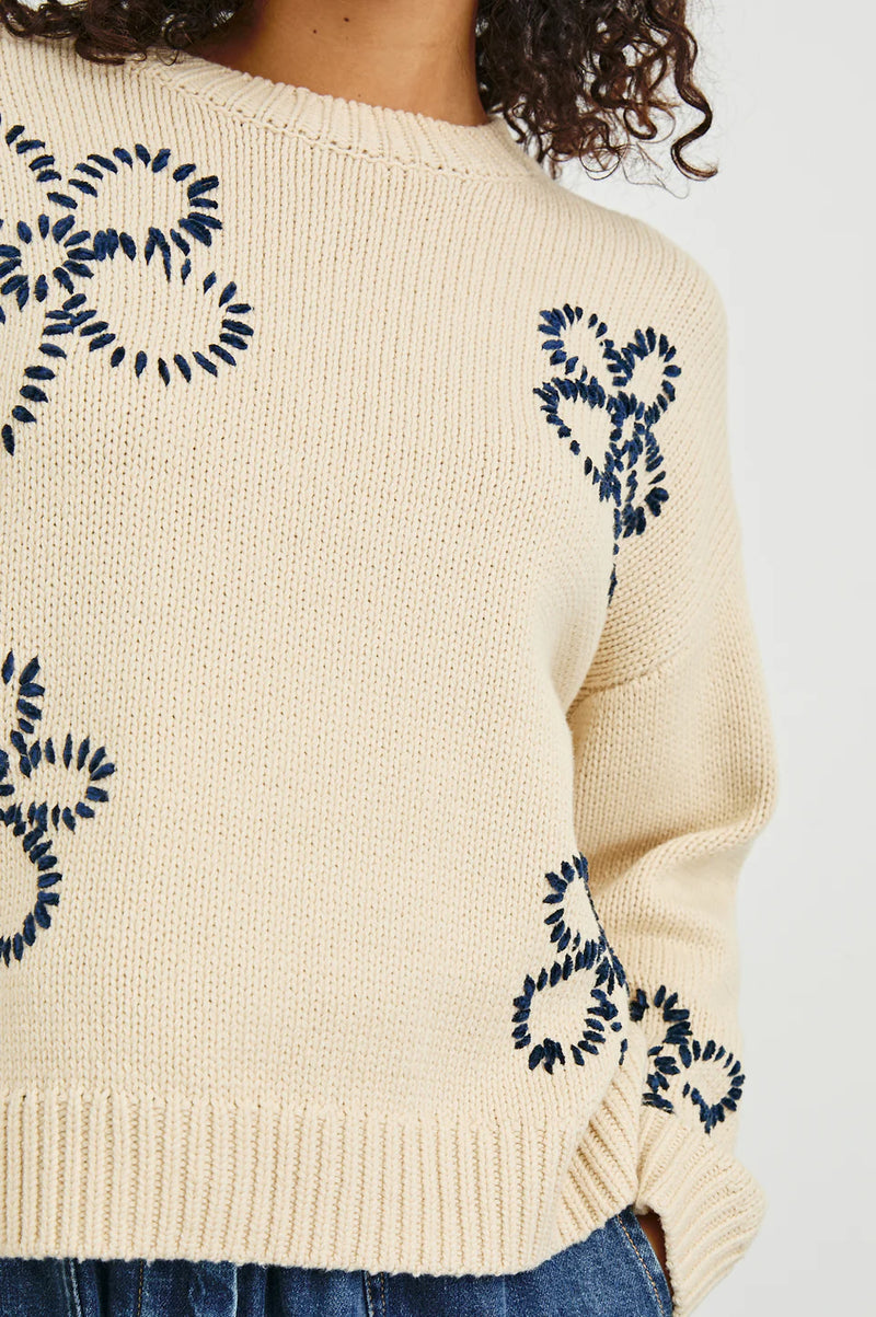 Zoey Sweater Stitched Daisies