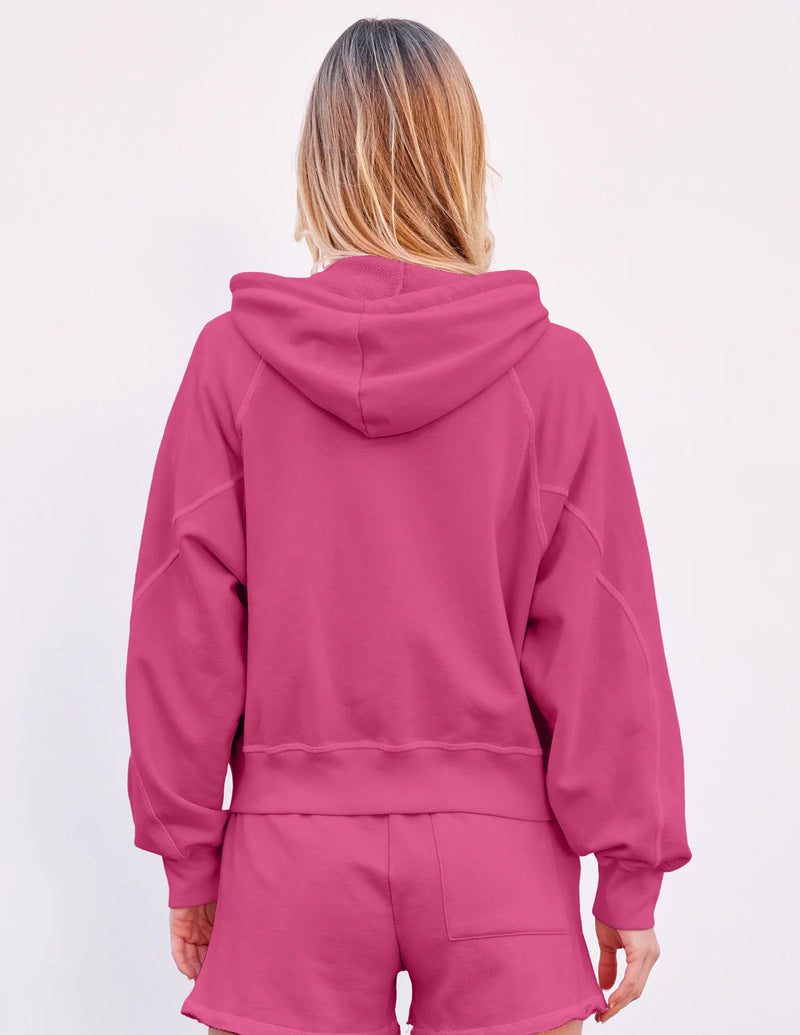WOMEN'S HORIZON ZIP HOODIE IN CRANBERRY
