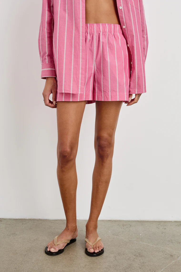 Rocky Short Hibiscus White Stripe