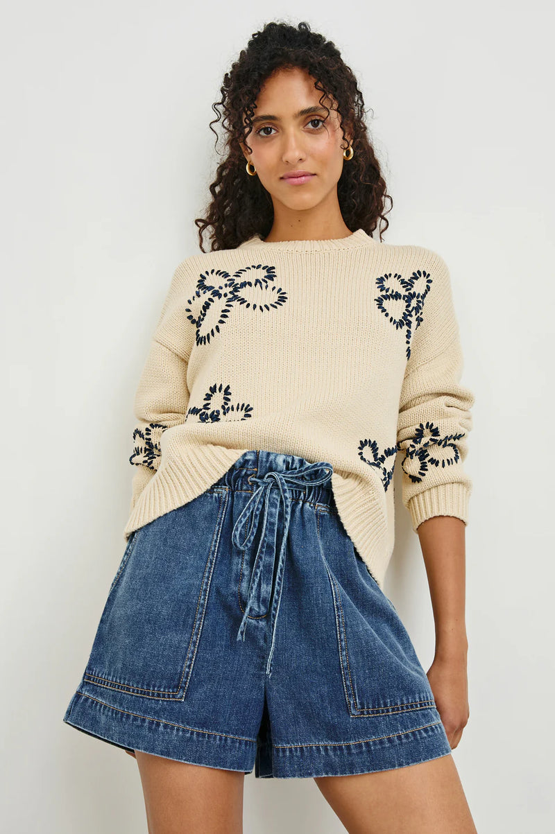 Zoey Sweater Stitched Daisies