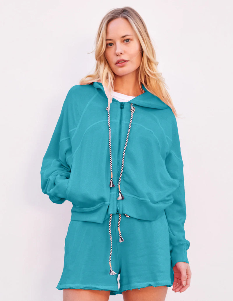 WOMEN'S HORIZON ZIP HOODIE IN DUSTY AQUA