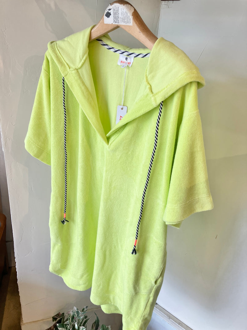 LOOP TERRY HOODIE DRESS SHEER BLUE SHBL