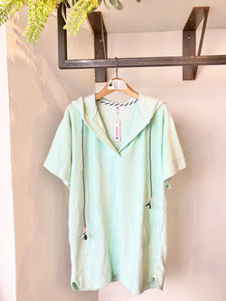 LOOP TERRY HOODIE DRESS ELECTRIC LEMON ELLE