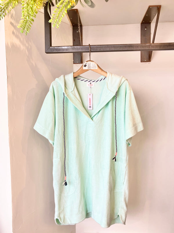 LOOP TERRY HOODIE DRESS ELECTRIC LEMON ELLE